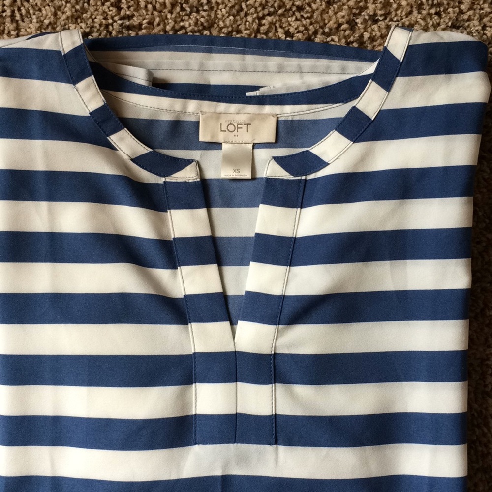 3/4 sleeve striped blouse